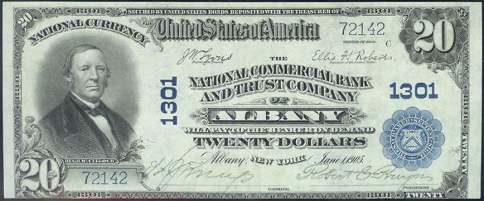 National Commercial Bank of Albany National Currency dollar bill