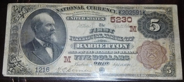 First National Bank of Barberton National Currency dollar bill