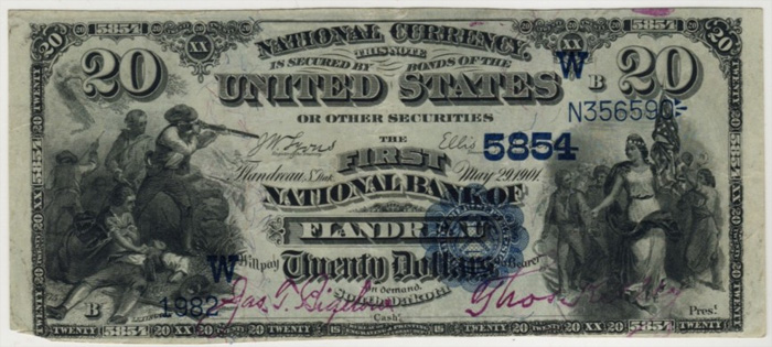 First National Bank of Flandreau National Currency dollar bill