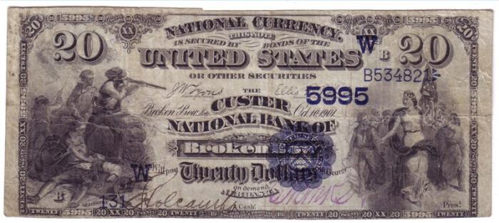 Custer National Bank of Broken Bow National Currency dollar bill