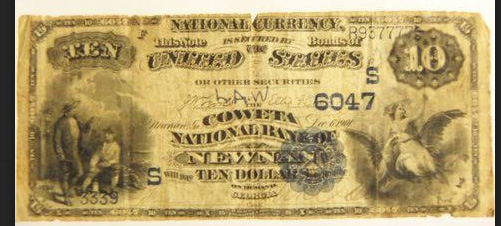 Coweta National Bank of Newnan National Currency dollar bill