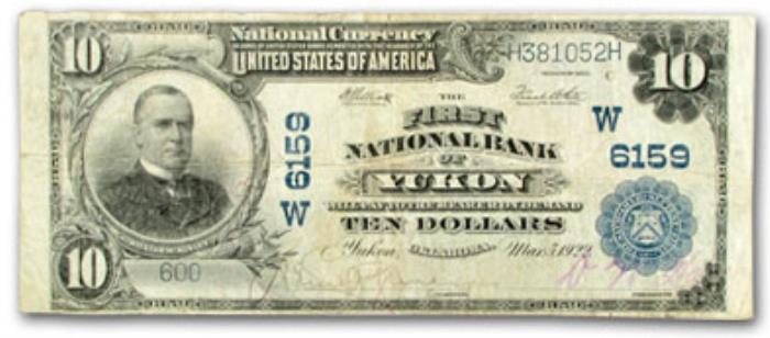 First National Bank of Yukon National Currency dollar bill