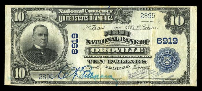 First National Bank of Oroville National Currency dollar bill