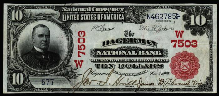 Hagerman National Bank, Hagerman National Currency dollar bill