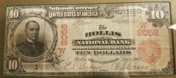 Hollis National Bank, Hollis National Currency dollar bill