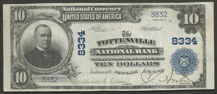 Tottenville National Bank, Tottenville National Currency dollar bill