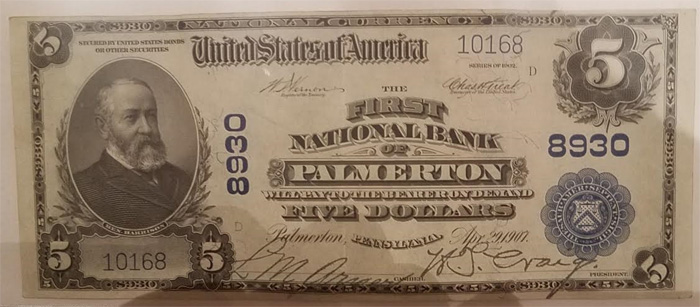 First National Bank of Palmerton National Currency dollar bill