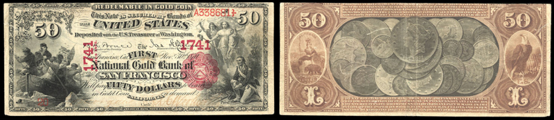 thumbnail image 2 of Reproduction National Gold Bank Note Set 1870-1875 – $5 To $100 Copies 2 of 5