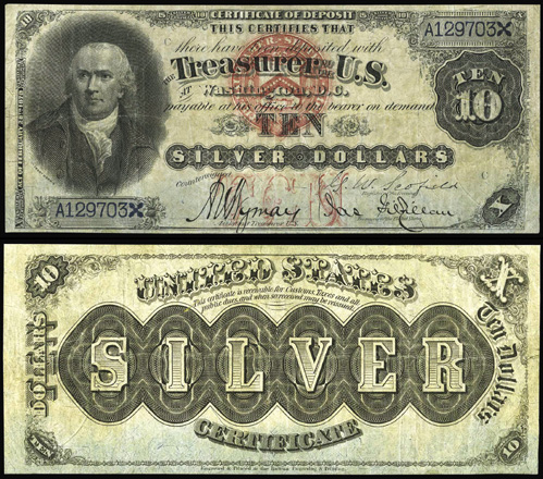 1878 Ten Dollar Bill Silver Certificate Note